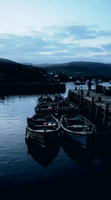 Graded with Night System: Fireball Arc on Boats before the harbour wakes, black point held