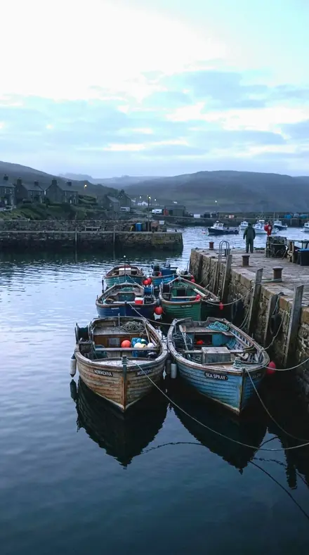 Graded with Night System: Shell Rim on Boats before the harbour wakes, black point held